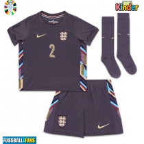 England Kyle Walker #2 Auswärts Trikotsatz Kinder EM 2024 Kurzarm (+ Kurze Hosen)